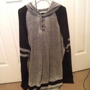 Grey And Black Hot Topic XXX Rude Hoodie Size XXL